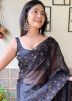 Black Art Silk Embroidered Saree