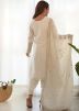 White Embroidered Chiffon Salwar Suit Set