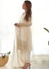 White Embroidered Chiffon Salwar Suit Set