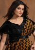Brown Digital Print Readymade Pleated Saree