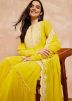 Yellow Embroidered Full Sleeved Sharara Suit