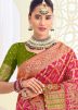 Pink Zari Woven Saree In Silk