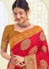 Red Silk Saree In Zari Woven Work