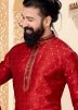Father & Son Red Silk Readymade Kurta Pajama