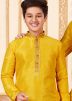 Father & Son Readymade Yellow Kurta Churidaar Set