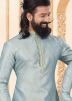 Blue Father & Son Readymade Woven Kurta Pajama