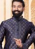 Father & Son Blue Readymade Woven Kurta Pyjama