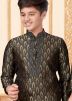 Black Father & Son Readymade Woven Kurta Pajama