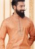 Peach Father & Son Readymade Dhoti Kurta Set