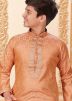 Peach Father & Son Readymade Dhoti Kurta Set