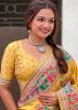 Mustard Yellow Woven Pashmina Silk Saree