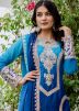 Readymade Shaded Blue Embroidered Pant Suit