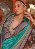 Turquoise Art Silk Saree In Woven Work