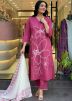 Pink Quarter Sleeves Embroidered Pant Suit