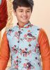 Father & Son Orange Readymade Kurta Pajama