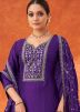 Readymade Purple Embroidered Pant Suit Set