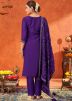 Readymade Purple Embroidered Pant Suit Set