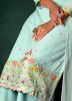 Blue Thread Embroidered Palazzo Suit