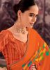 Orange Georgette Printed Saree