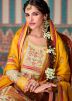 Full Sleeved Beige Embroidered Palazzo Suit
