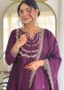 Purple Embroidered Salwar Suit Set