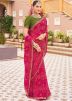 Pink Bandhej Print Saree In Georgette