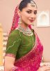 Pink Bandhej Print Saree In Georgette