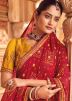 Red Bandhej Print Saree In Georgette