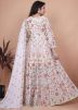 White Embroidered Anarkali Suit In Georgette