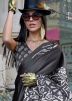 Black Printed Satin Saree With blouse