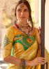 Yellow Art Silk Saree In Zari Woven Work