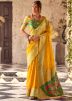Yellow Art Silk Saree In Zari Woven Work
