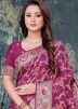 Magenta Woven Saree In Art Silk