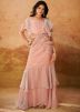 Baby Pink Pre-Stitched Lehenga Style Saree