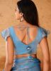 Powder Blue Pre-Stitched Organza Saree