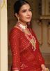 Red Bandhej Print Saree In Georgette