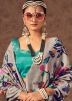 Grey Silk Saree In Printed Work