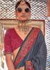 Grey Art Silk Saree In Print