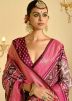 Brown Woven Border Satin Saree