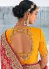 Red Bandhej Print Saree In Georgette