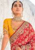 Red Bandhej Print Saree In Georgette