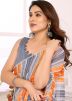 Multicolor Stripe Print Saree In Georgette