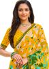Yellow Digital Printed Chiffon Saree