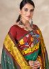 Multicolor Pashmina Saree In Digital Print