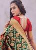 Green Silk Saree In Zari Woven Work