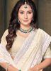 Light Yellow Georgette Saree In Resham Work