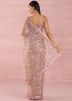 Pink Sequins Embellished Net Saree