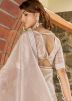 Beige Stone Embellished Art Silk Saree