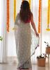Grey Thread Embroidered Georgette Saree