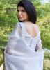 White Stone Embellished Organza Saree